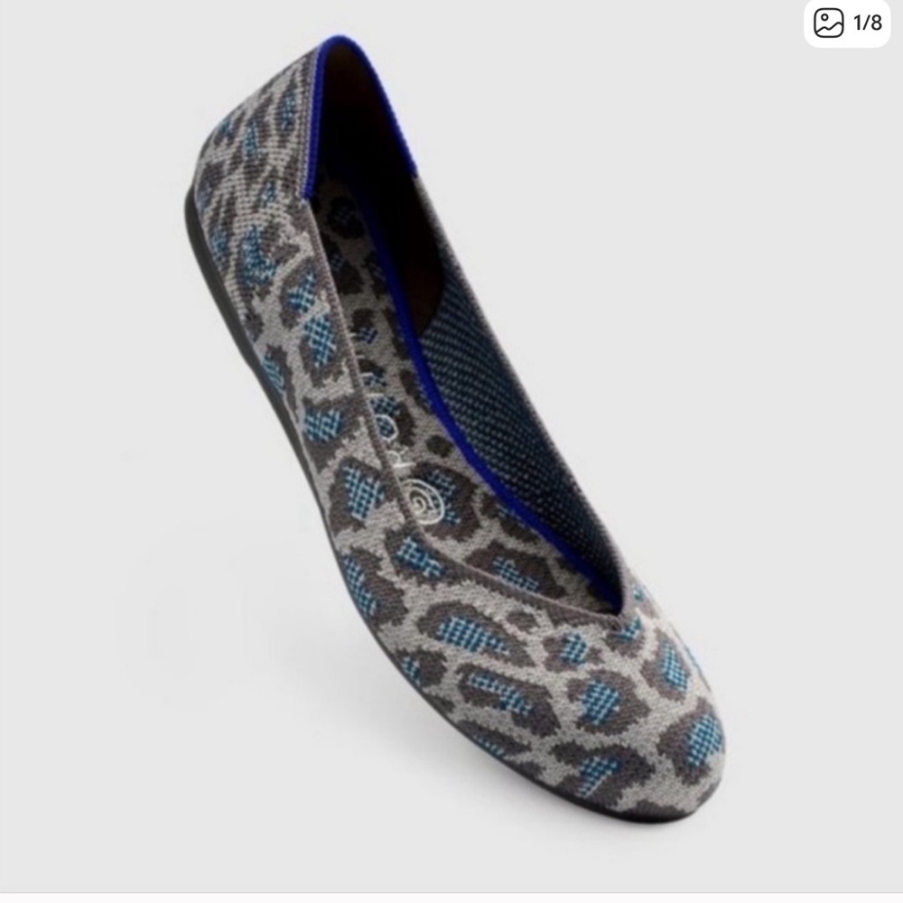 Rothy’s The Flat Grey Spotted Round Toe Slip On Shoes Size 9